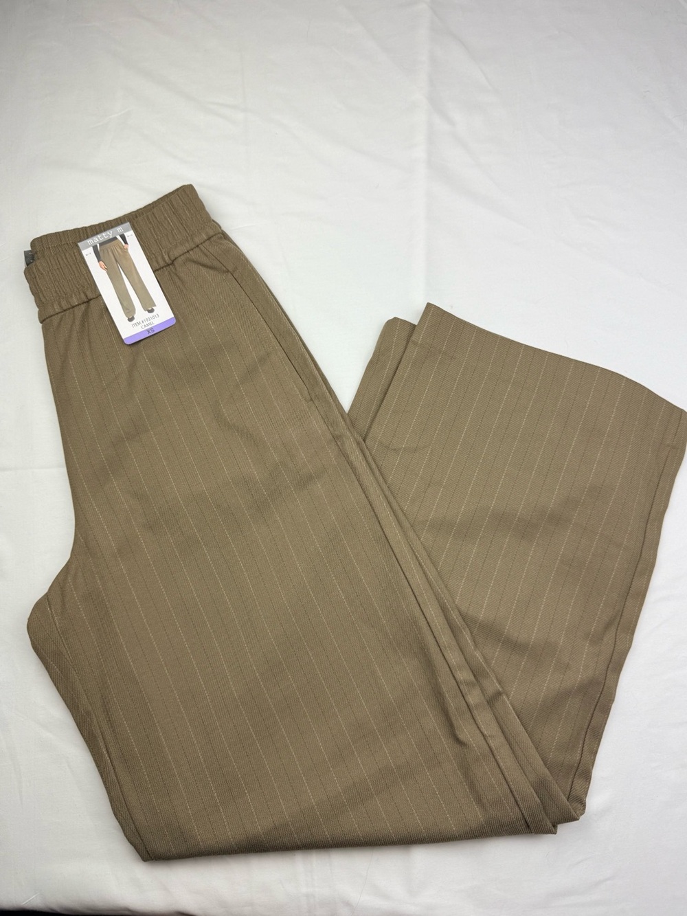 Matty M Camel Elastic Waist Wide-Leg Pants‎